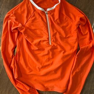 Bright Orange Quarter-Zip Pullover swim shirt